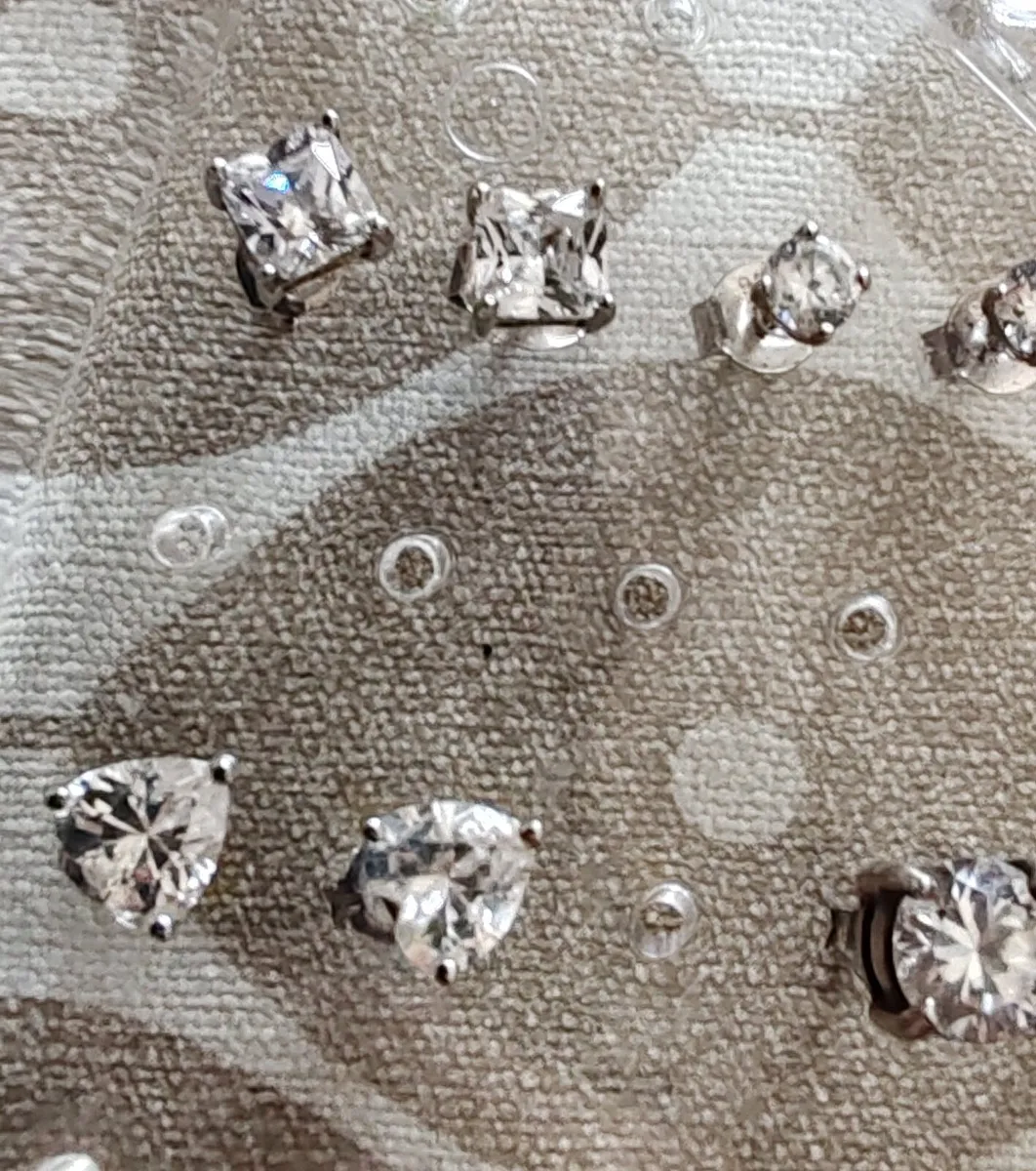 4 pr sterling silver stud earrings - Image 4