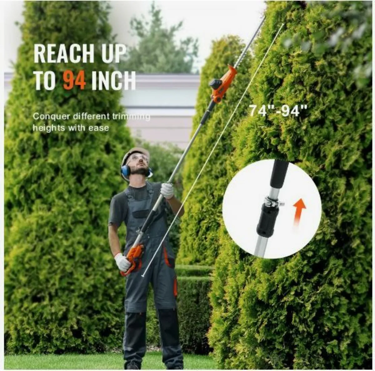 20V Cordless Hedge Trimmer Telescoping Pole - Image 3