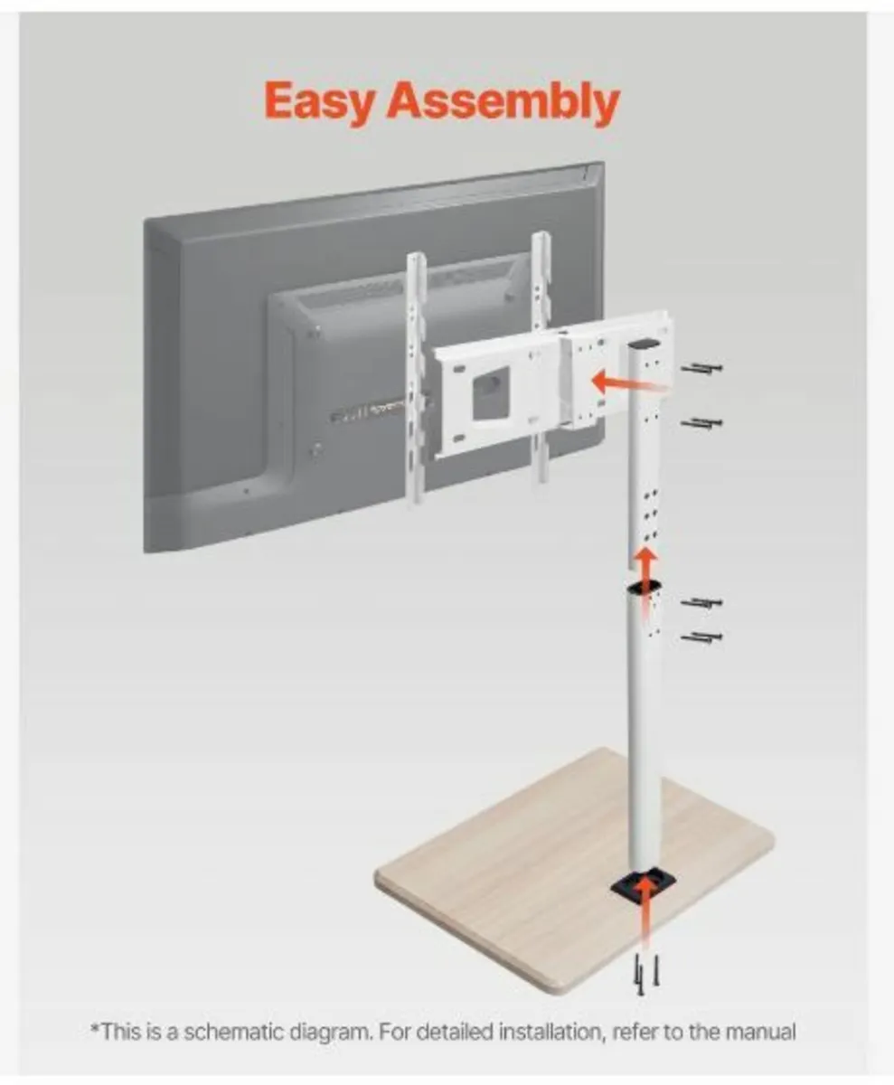 Rolling TV Stand Mobile TV Cart Holds - Image 3