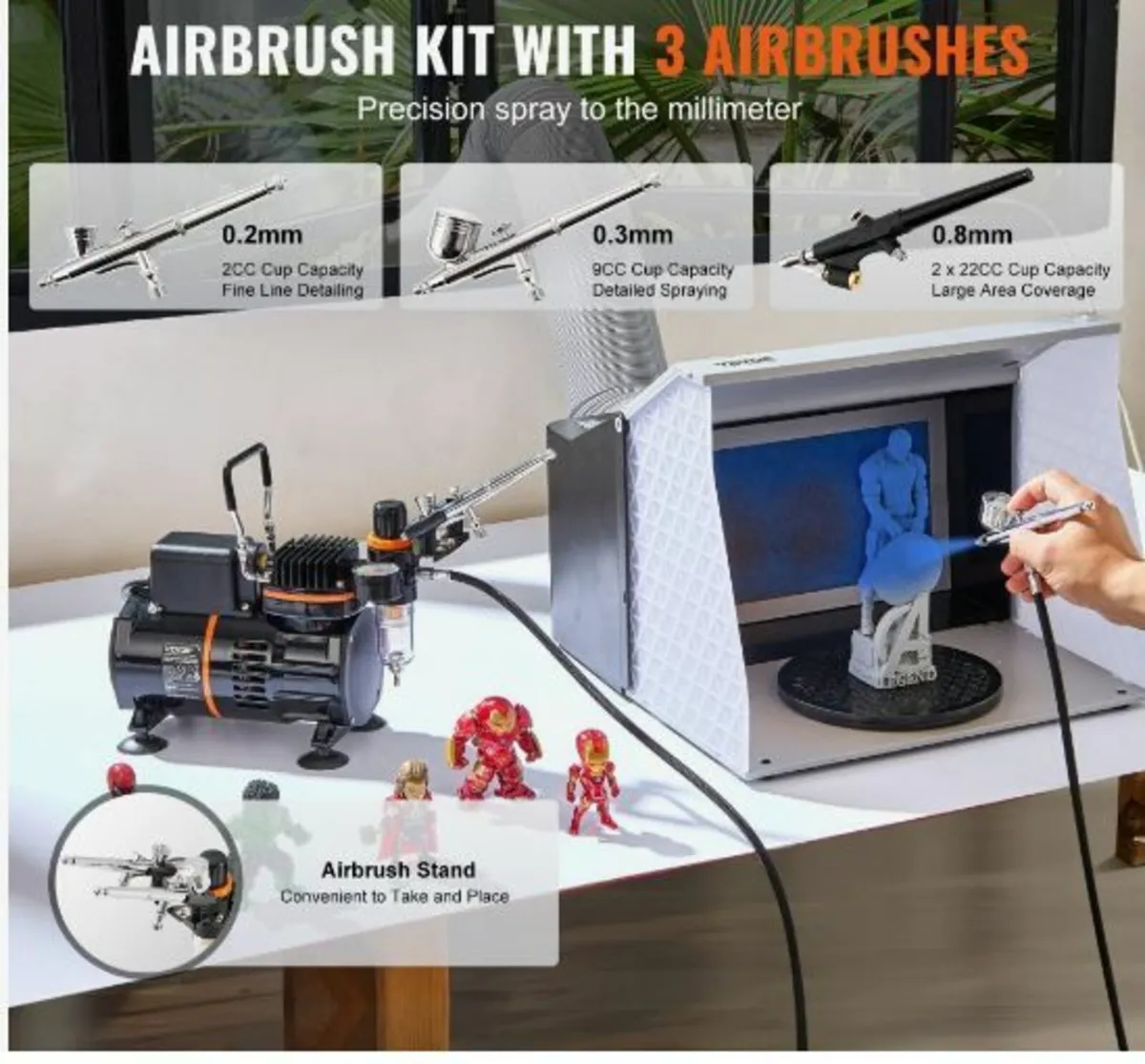 Airbrush Kit Dual Fan Air Compressor - Image 2