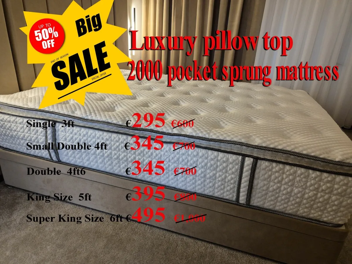Luxury pillow top 2000 pocket sprung mattress - Image 1