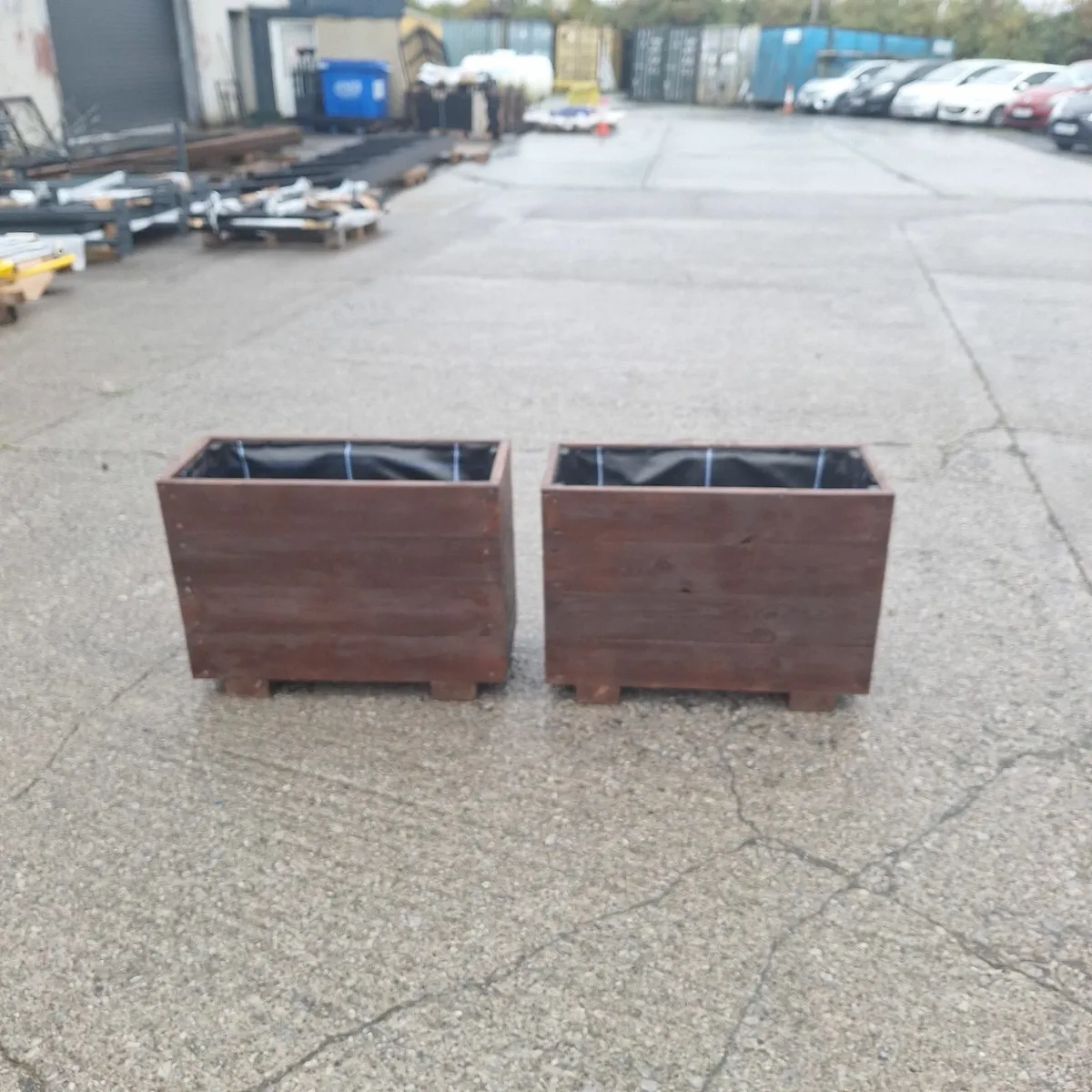 Small Outdoor Wooden Planters - Image 4