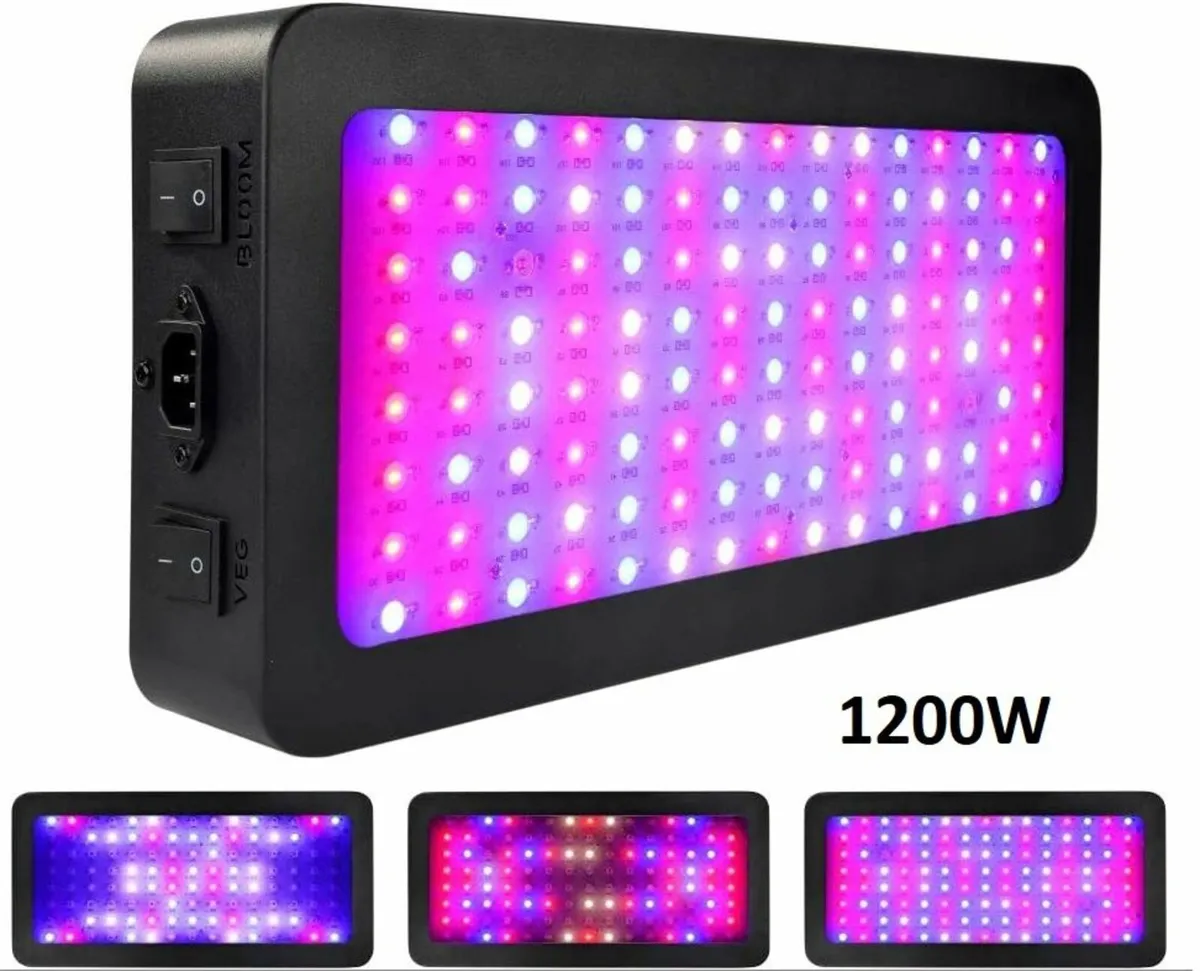 LED Grow Light Bloom Veg Full spectrum 1200W Timer - Image 1
