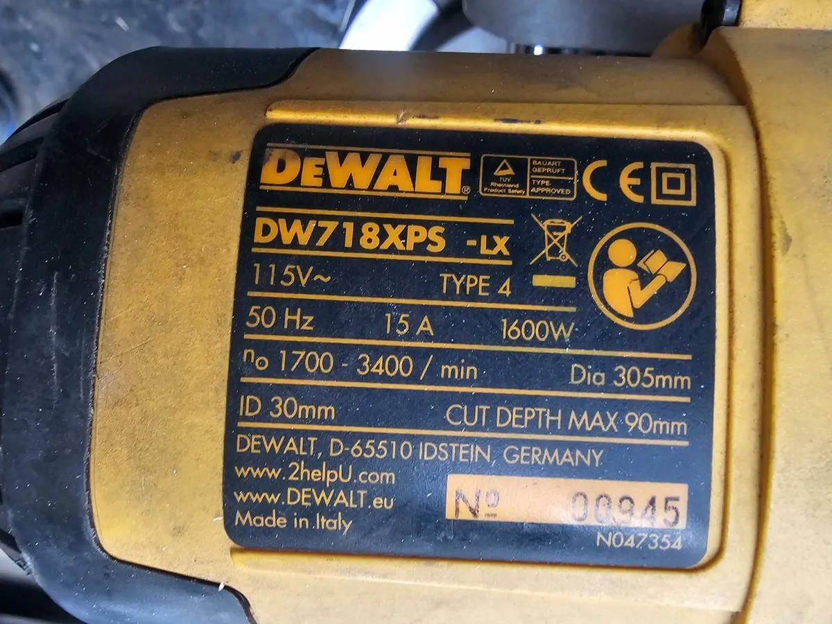 Dewalt 305mm 110v chopsaw €400 - Image 2