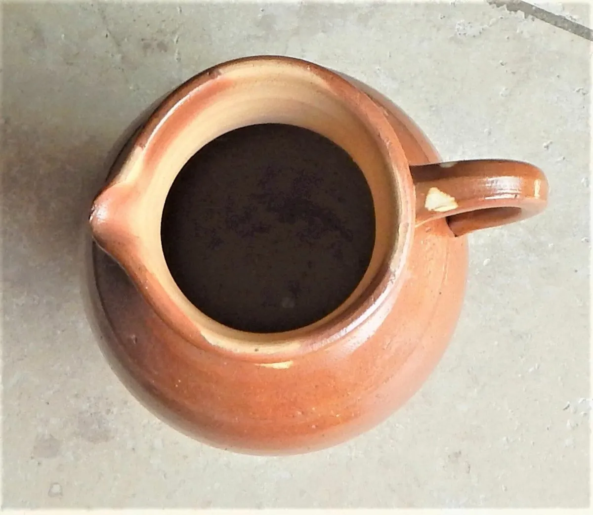 Large Glazed Stoneware Pottery Pitcher - Image 3