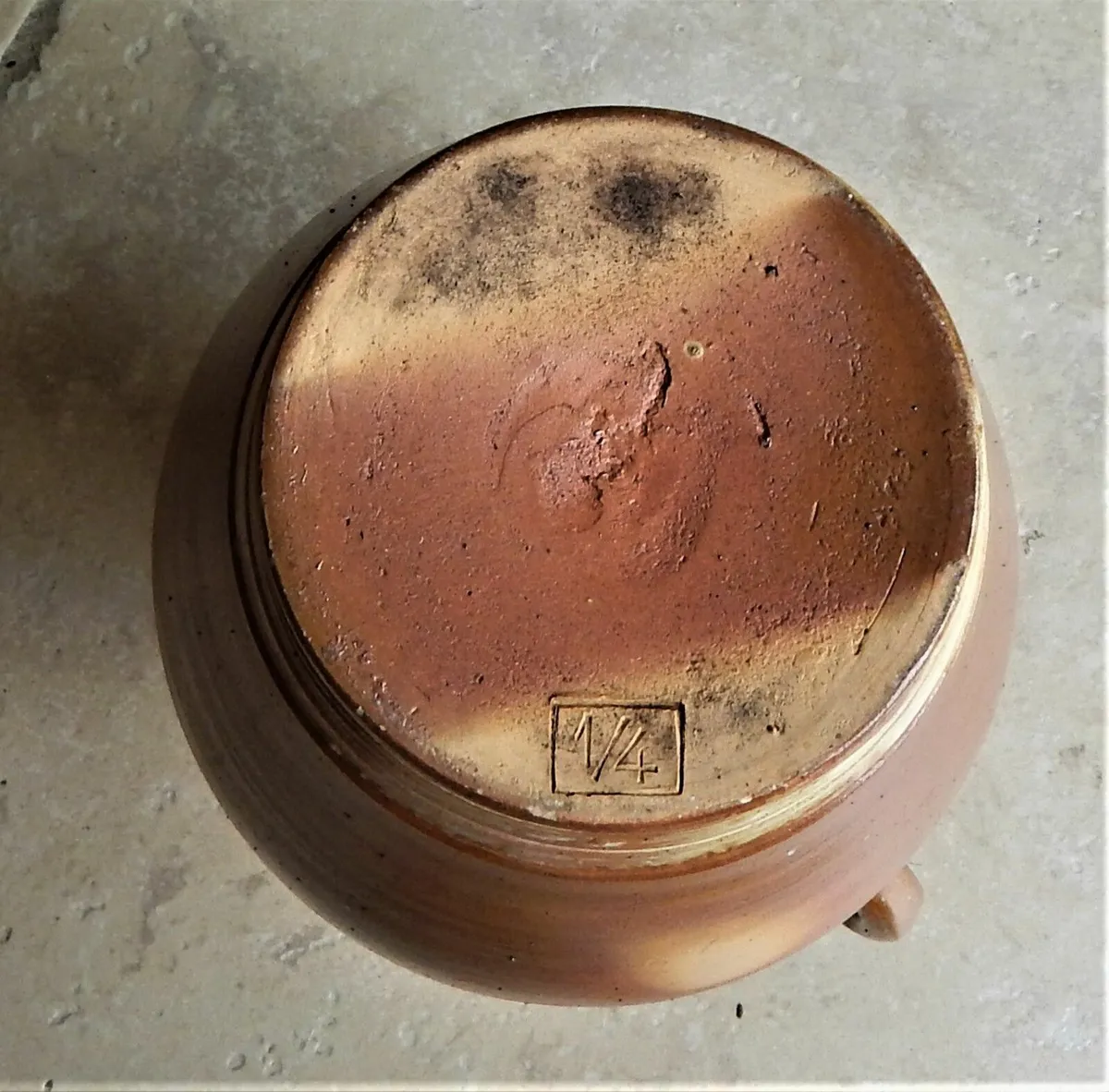 Large Glazed Stoneware Pottery Pitcher - Image 4