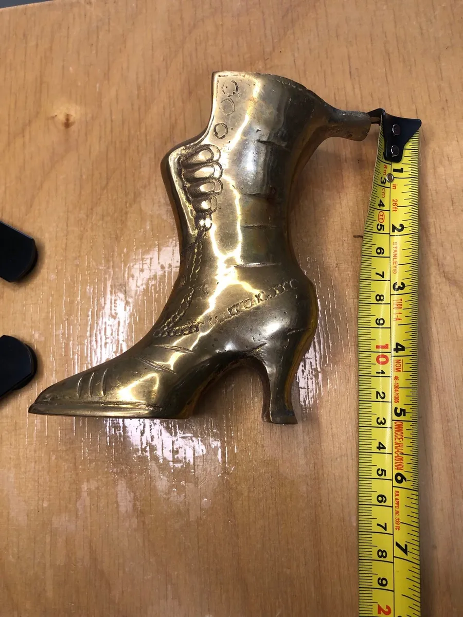 Vintage Solid Brass Shoe Figurine - Image 1