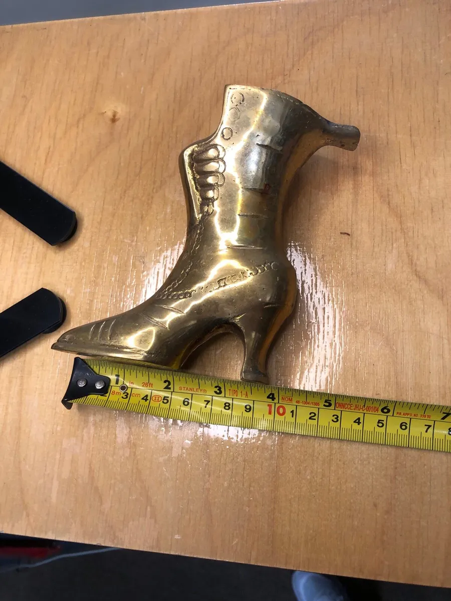 Vintage Solid Brass Shoe Figurine - Image 2