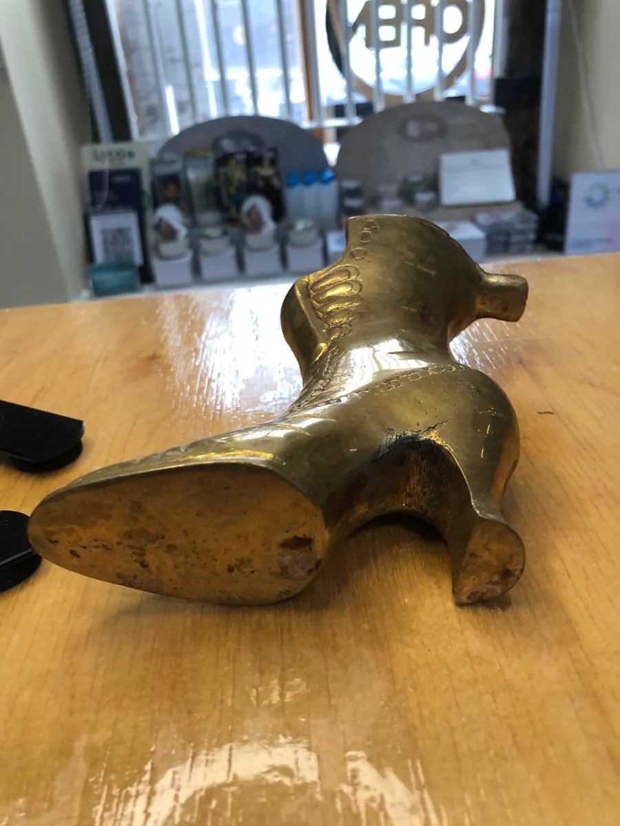 Vintage Solid Brass Shoe Figurine - Image 3