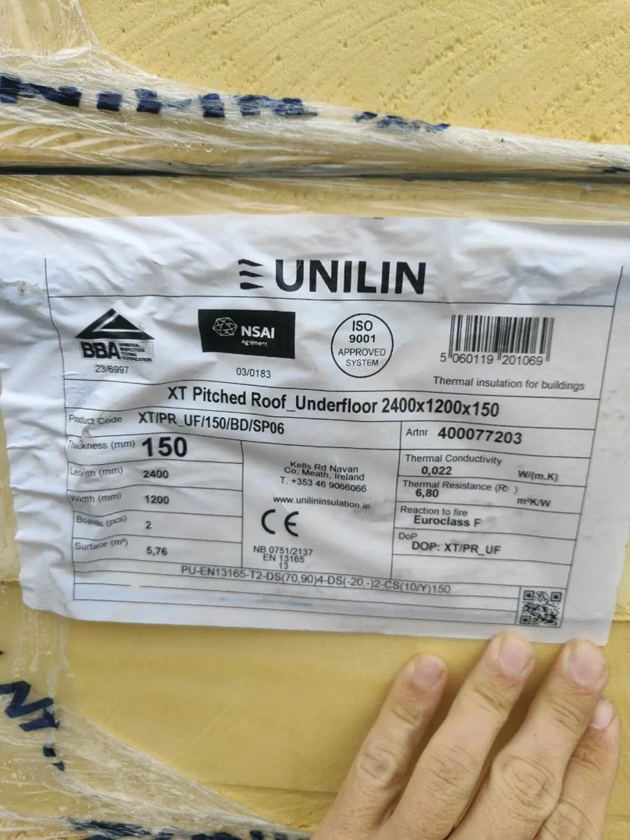150mm PIR underfloor insulation boards 8x4 - Image 1