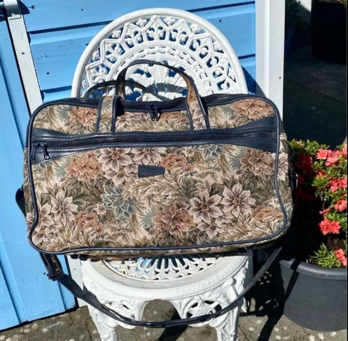 Vintage Paul Cardin Floral Tapestry Weekend Bag - Image 1