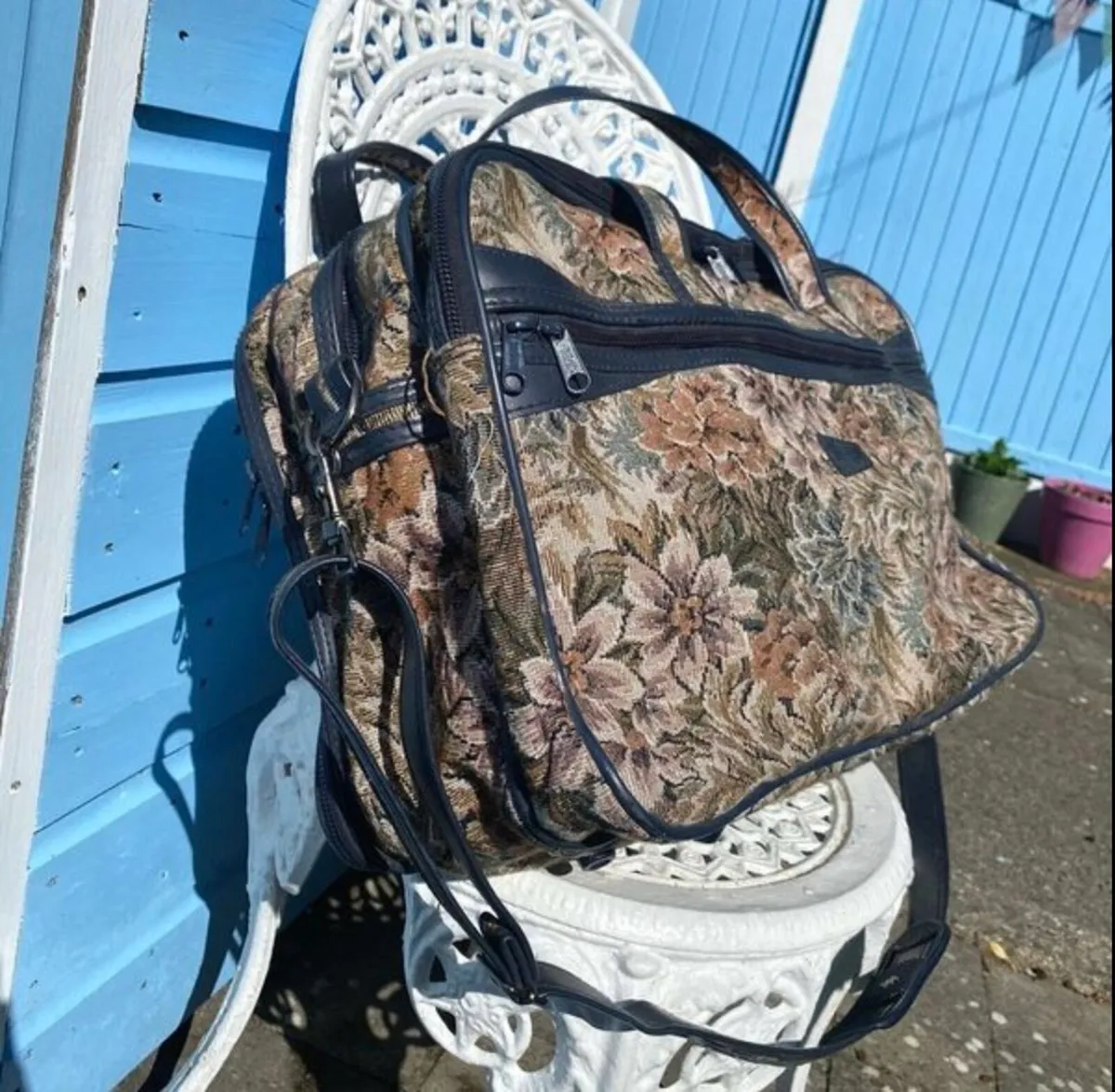 Vintage Paul Cardin Floral Tapestry Weekend Bag - Image 2