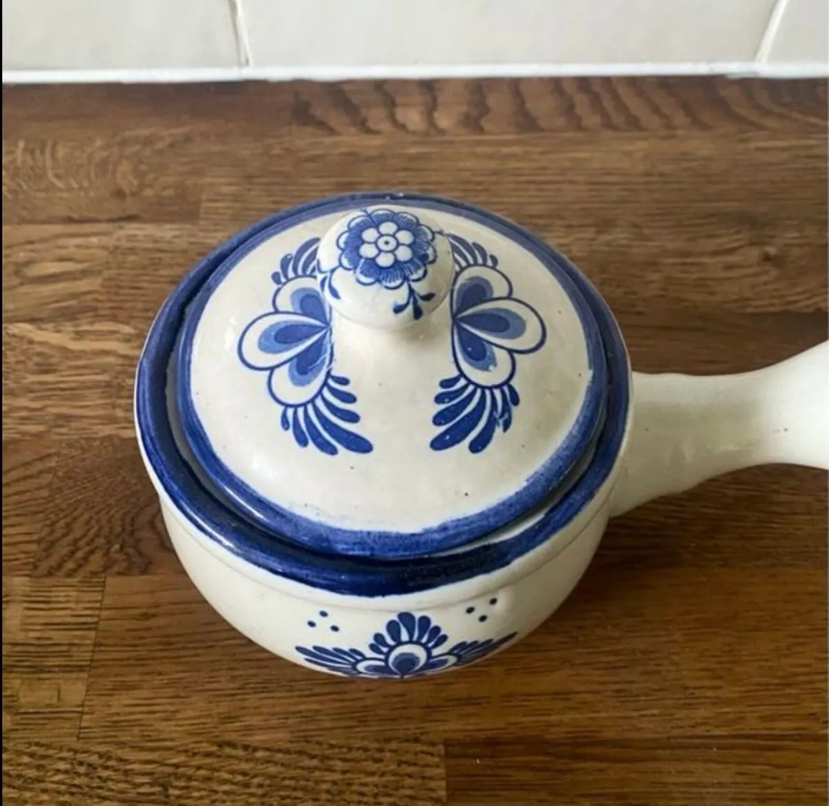 Vintage Portuguese Soup Crock Bowl With Lid - Image 2