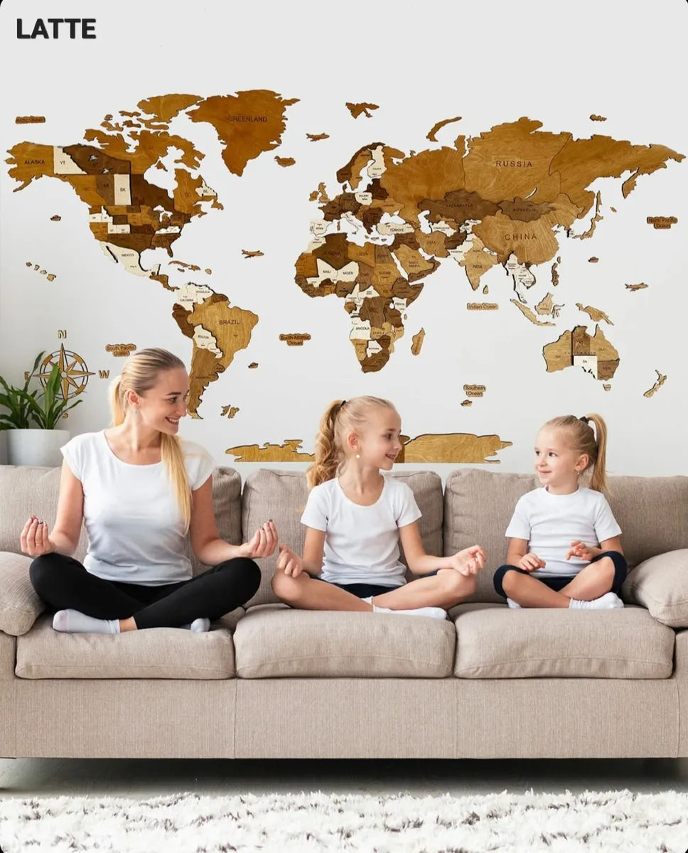 Wall Wooden Decor Map 3D - Image 2