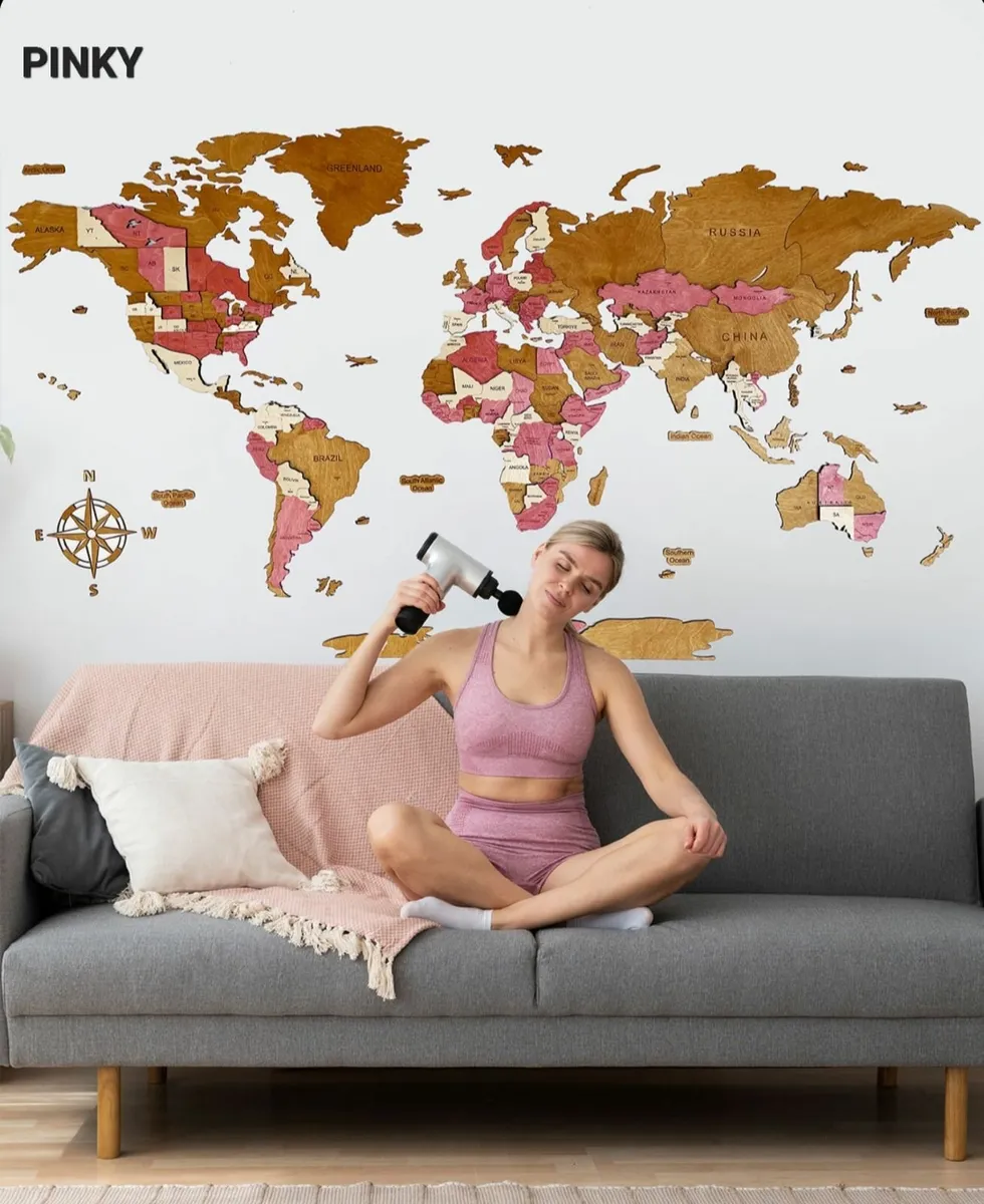 Wall Wooden Decor Map 3D - Image 3