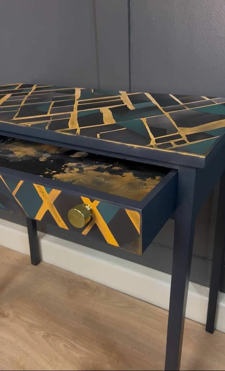 BIG SALE!!! Golden Mosaic Console Table - Image 1