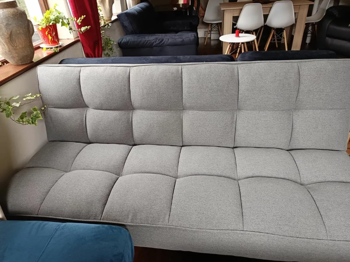 Dark grey sofa bed Folding 3-Seater  Fabric - Image 2