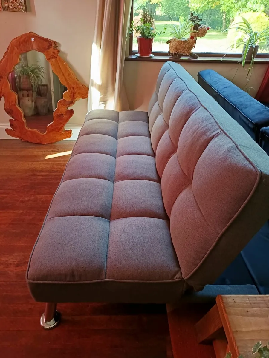 Dark grey sofa bed Folding 3-Seater  Fabric - Image 3