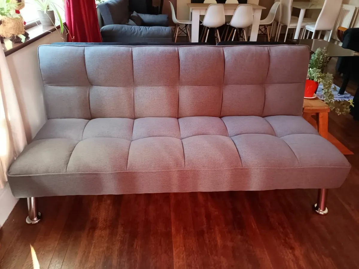 Dark grey sofa bed Folding 3-Seater  Fabric - Image 4