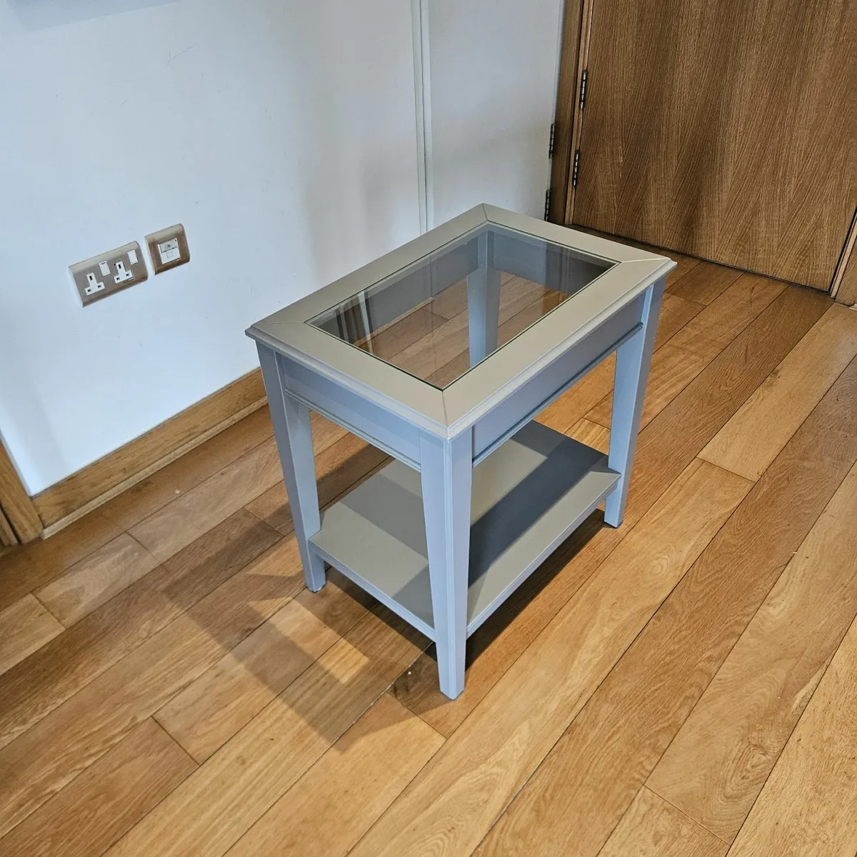 Grey Bedside Table with Glass Top - FREE - Image 3