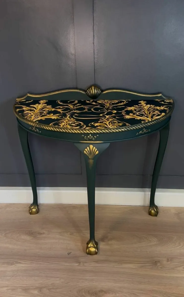 SALE! Golden Elegance Half-Moon Table - Image 2