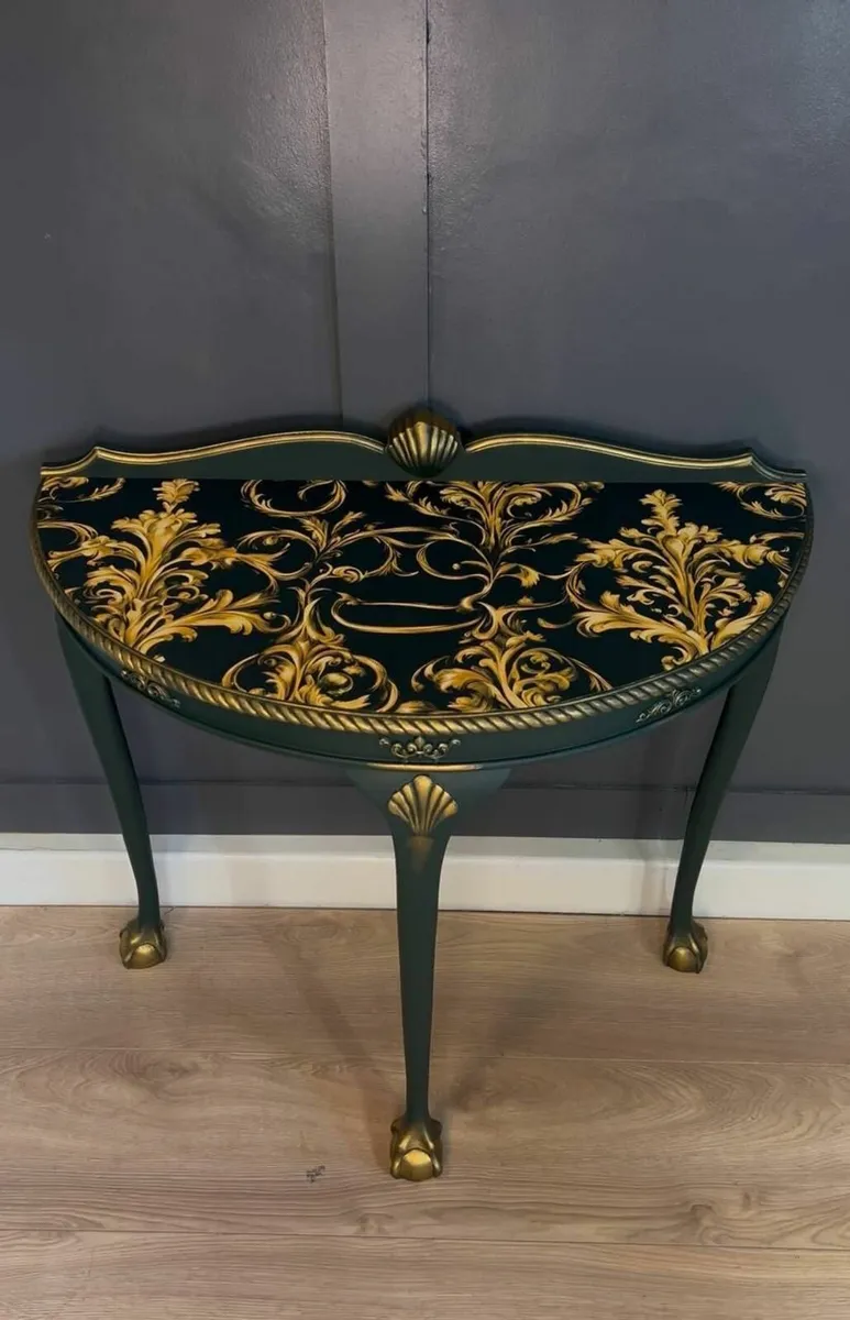 SALE! Golden Elegance Half-Moon Table - Image 3