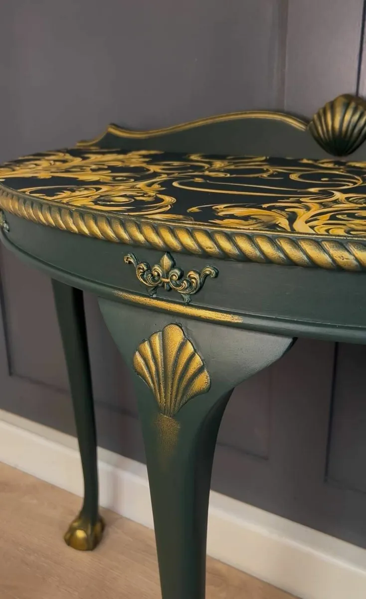 SALE! Golden Elegance Half-Moon Table - Image 4