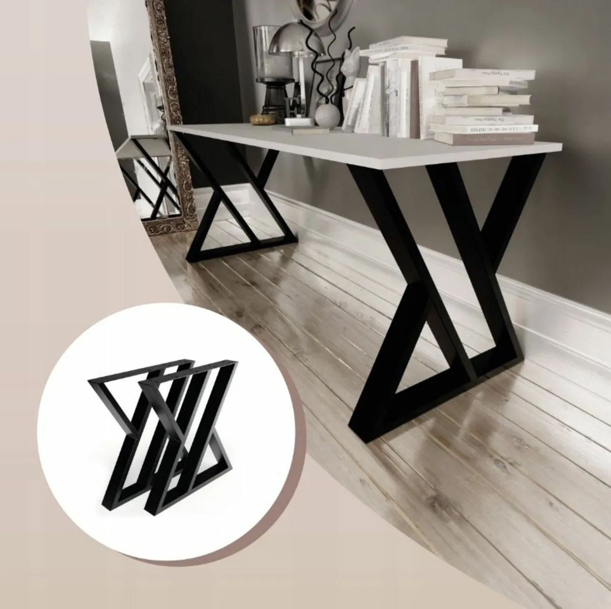 Metal Table Desk Coffee Table Legs Loft Industrial - Image 2
