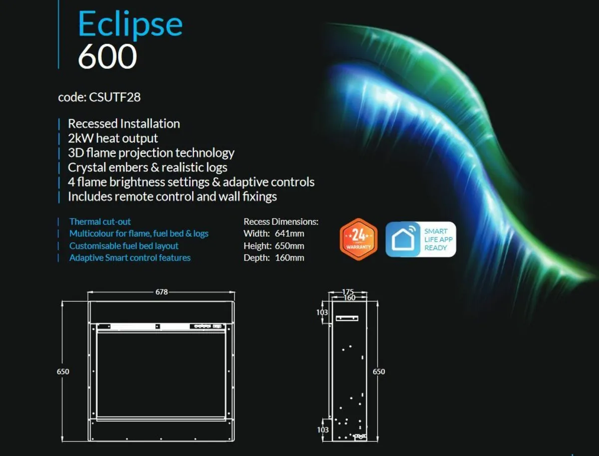 Eclipse 600 Electric Fire - Image 4