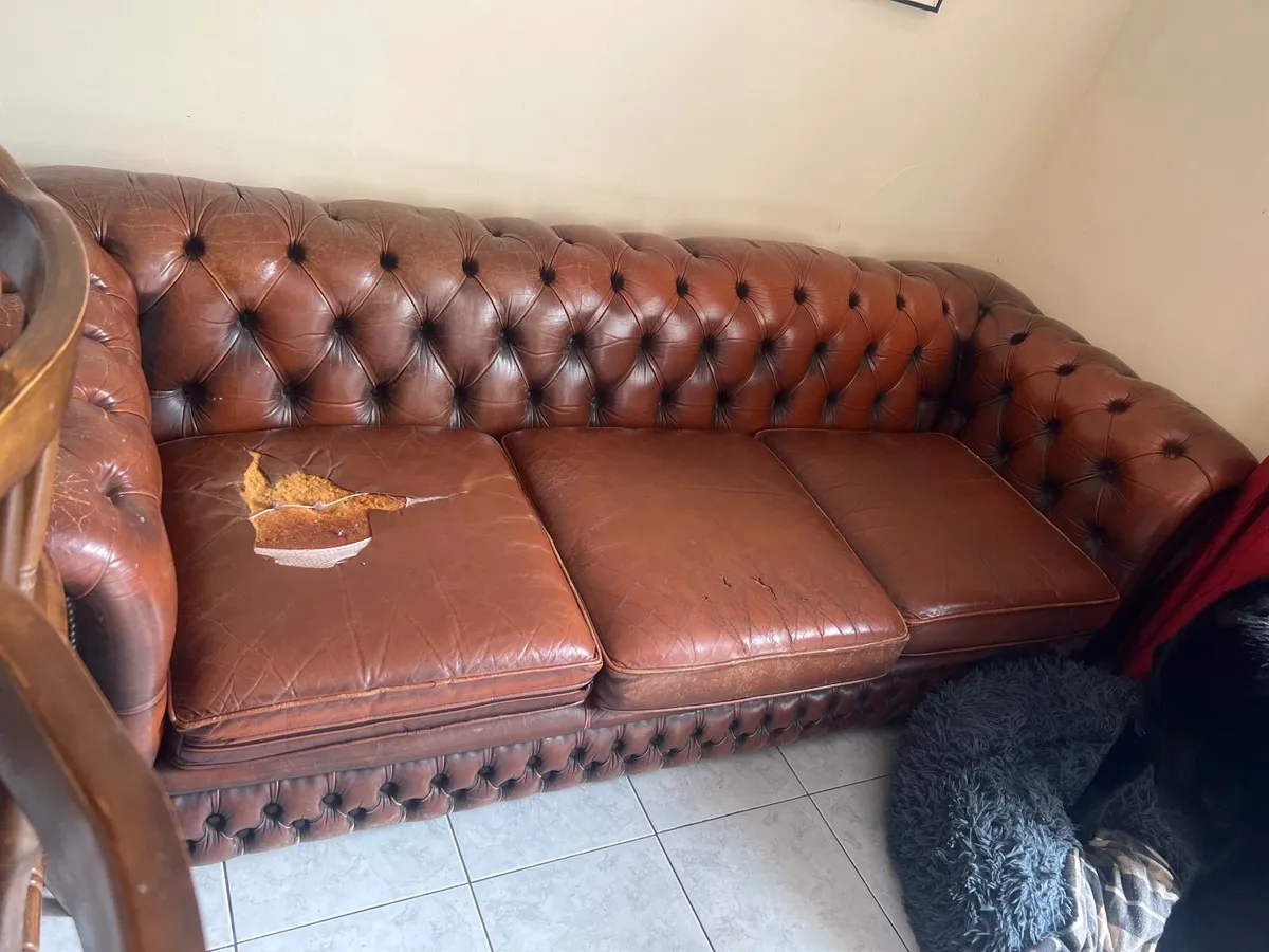 Leather chesterfield sofa - 3 seater