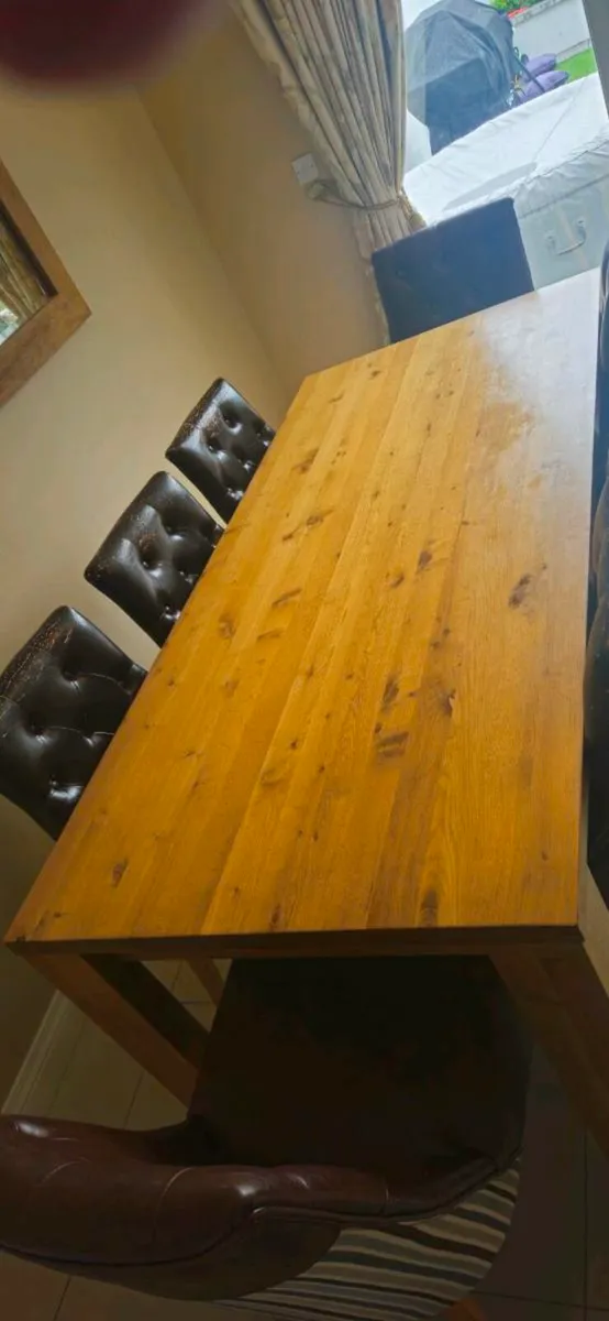 Kitchen Table (Solid Oak) & 8 Chairs - Image 2