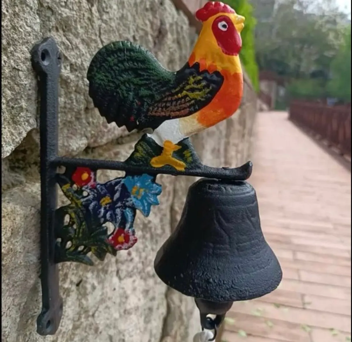 Cast Iron Hand-Painted Rooster Bell - Image 2