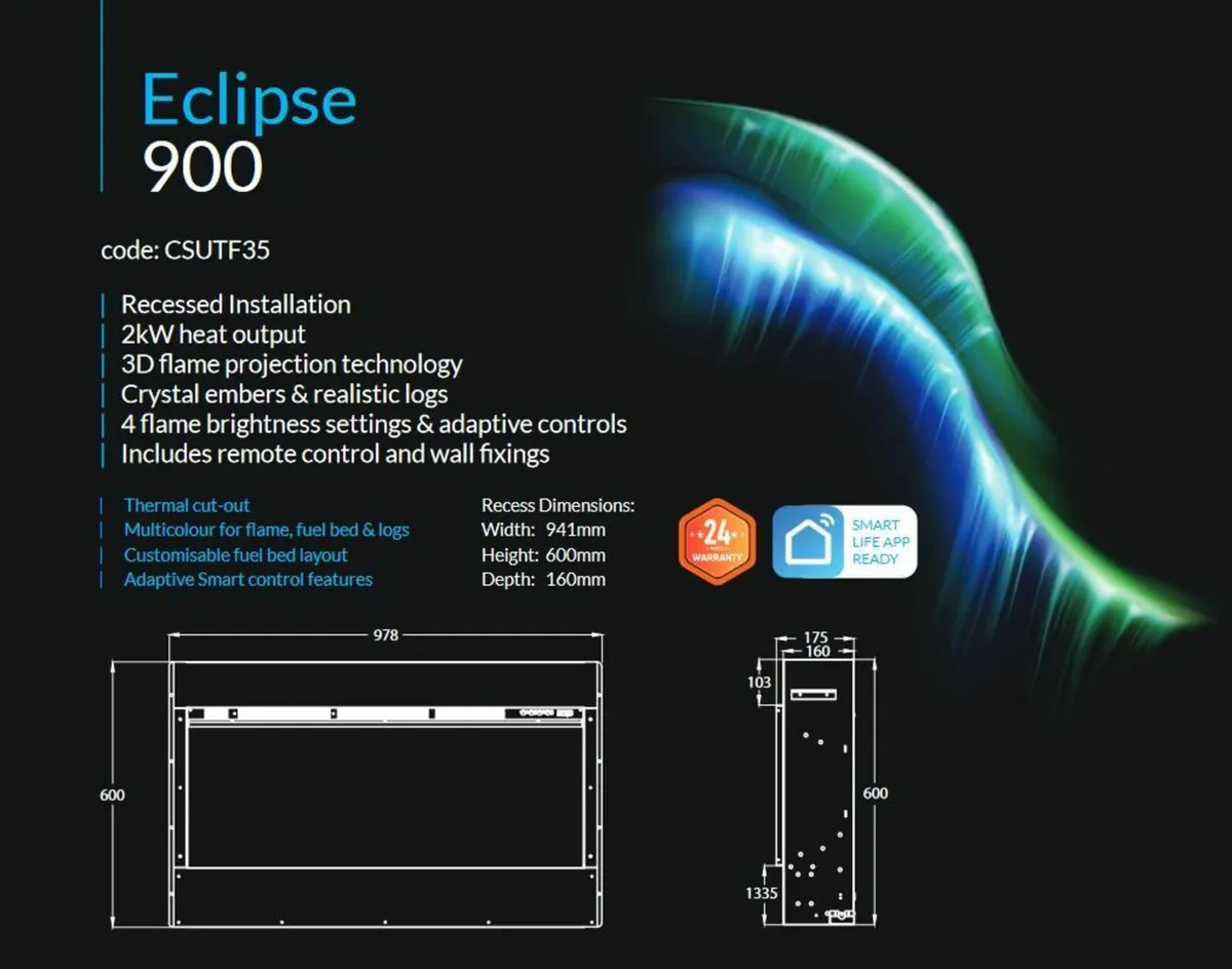 Eclipse 900 Electric Fire - Image 4