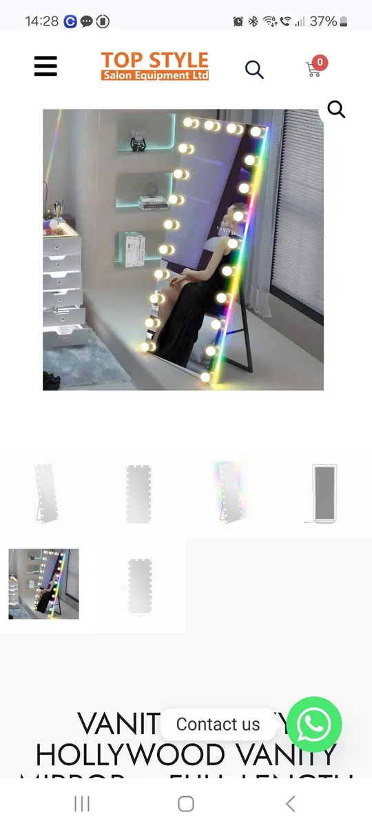 Hollywood Mirror with colour LEDs - Image 2