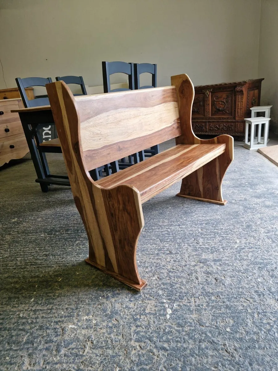 Reclaimed Indian rosewood bench, pew - Image 2