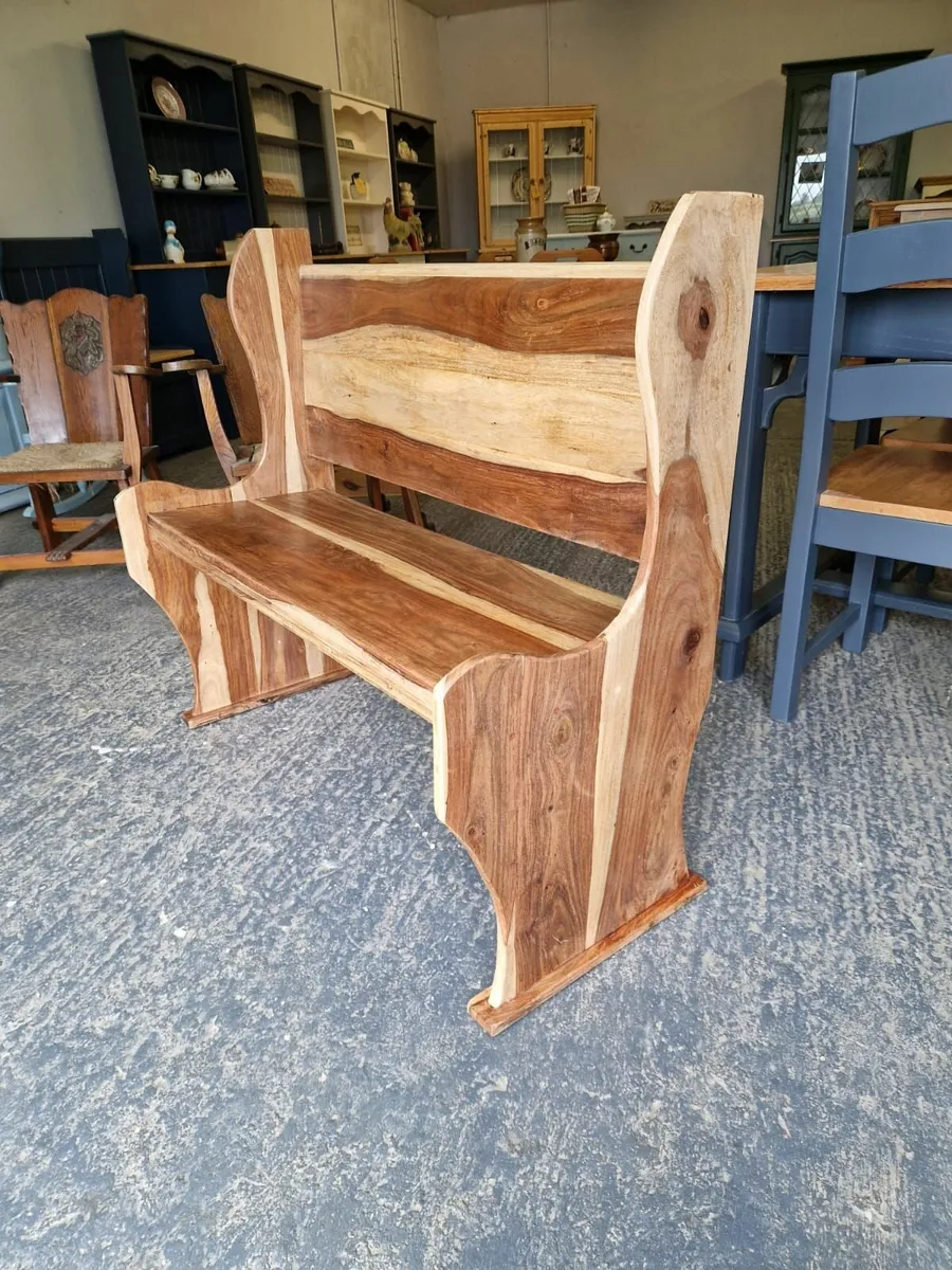 Reclaimed Indian rosewood bench, pew - Image 3