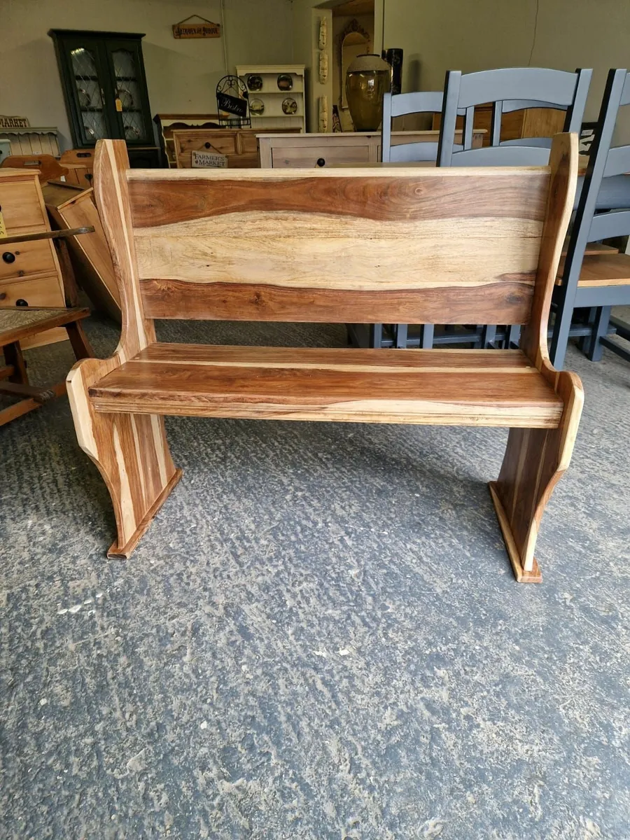 Reclaimed Indian rosewood bench, pew - Image 4