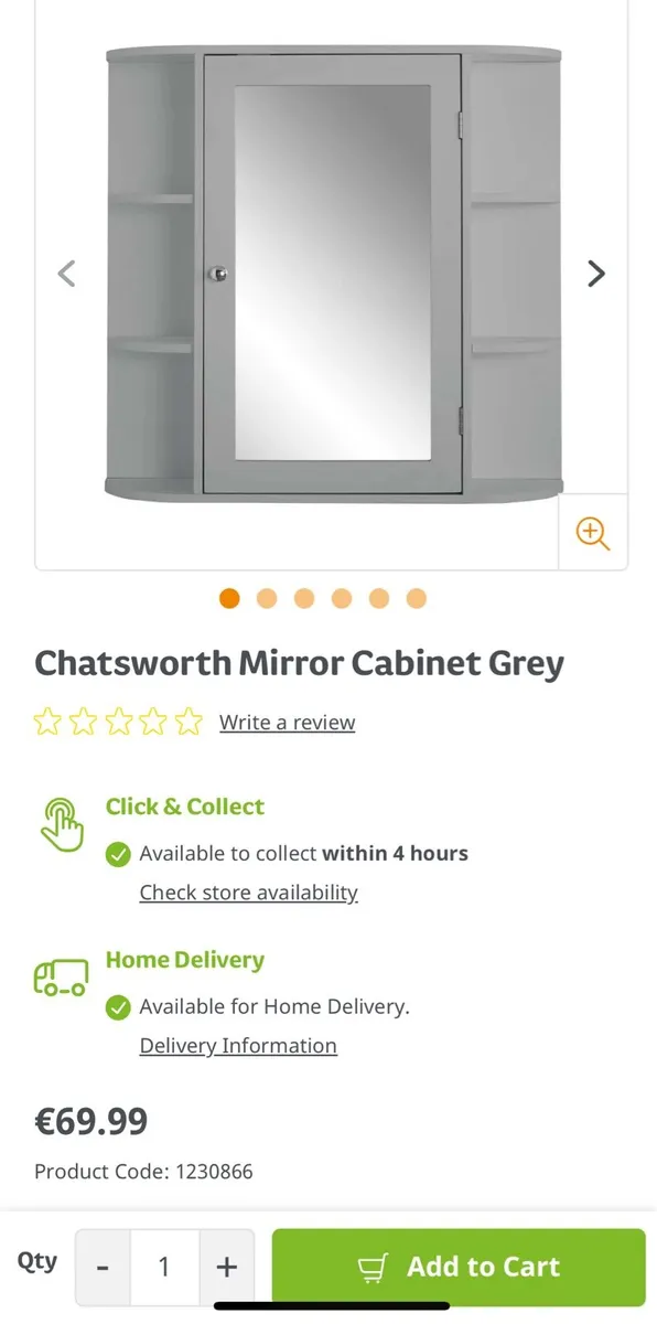Mirror Cabinet Grey - Image 3