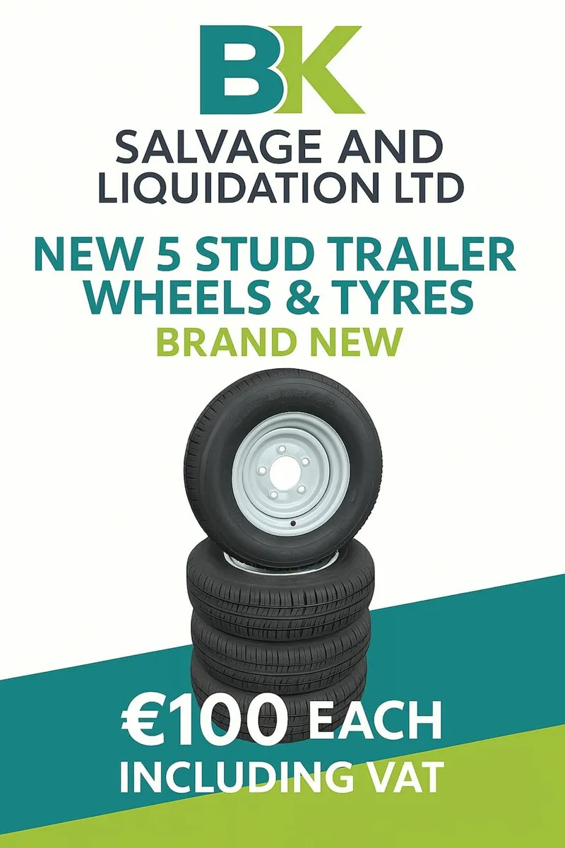 BRAND NEW 5 STUD TRAILER WHEELS & TYRES - Image 1