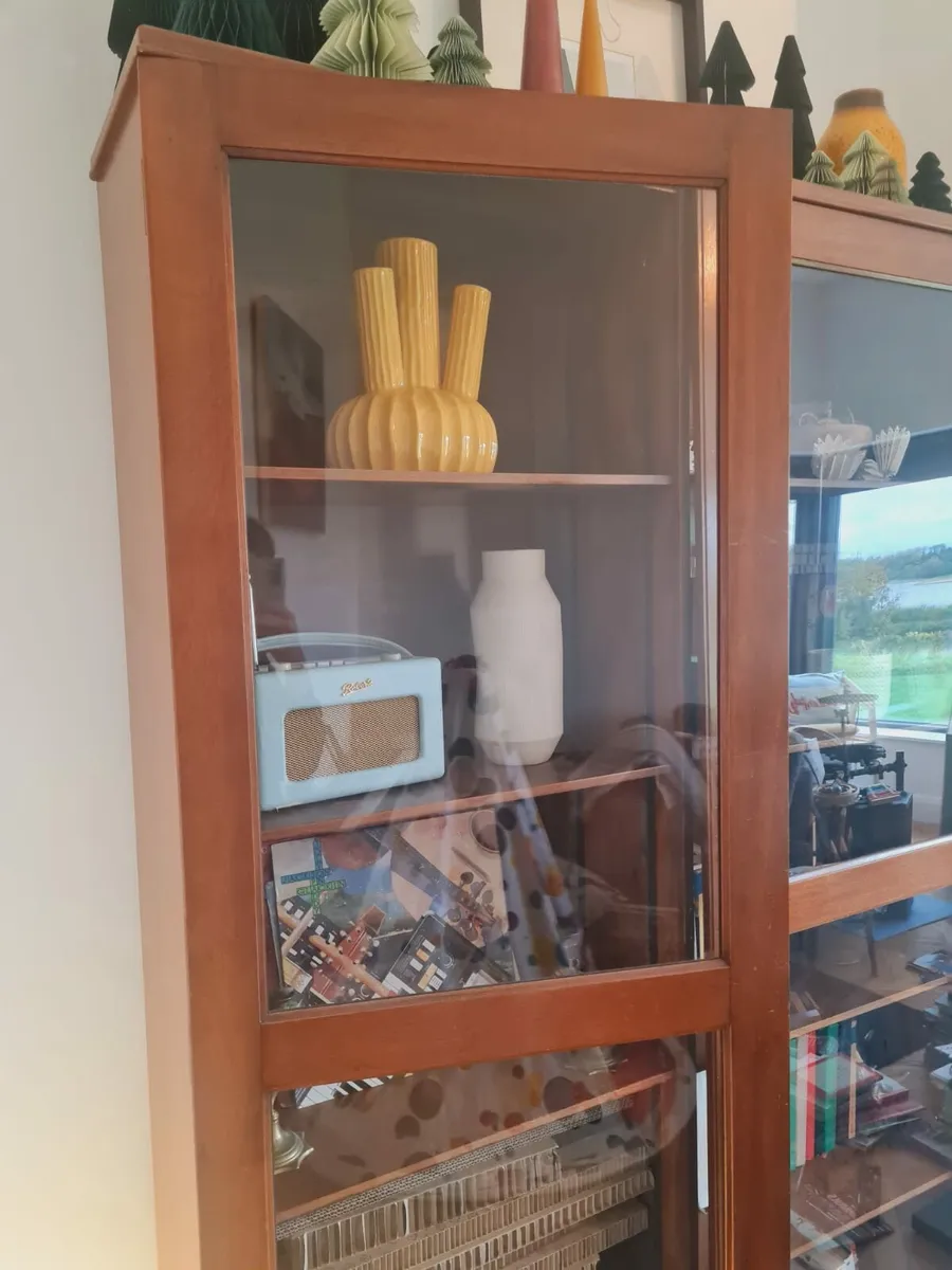 Antique Bookshelf with Glass Doors - Image 2