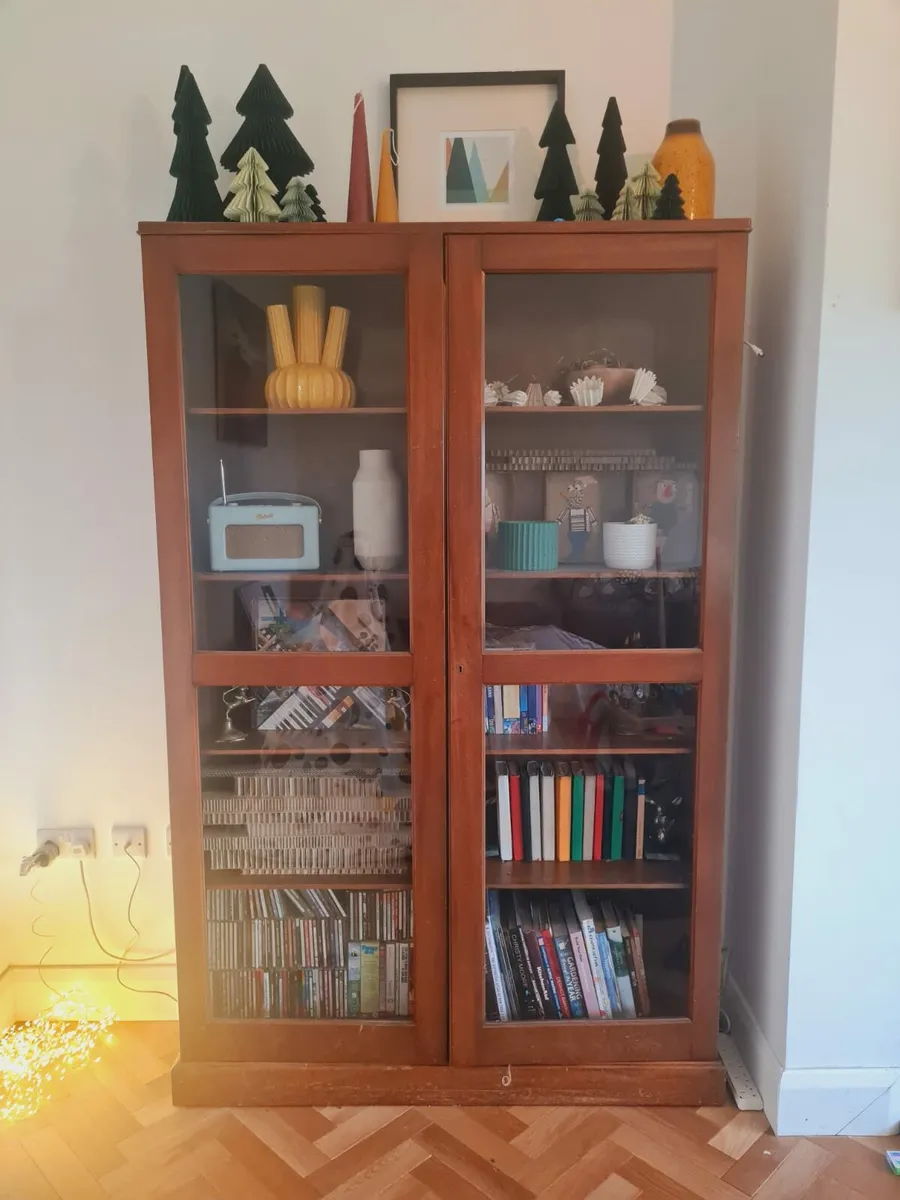 Antique Bookshelf with Glass Doors - Image 3