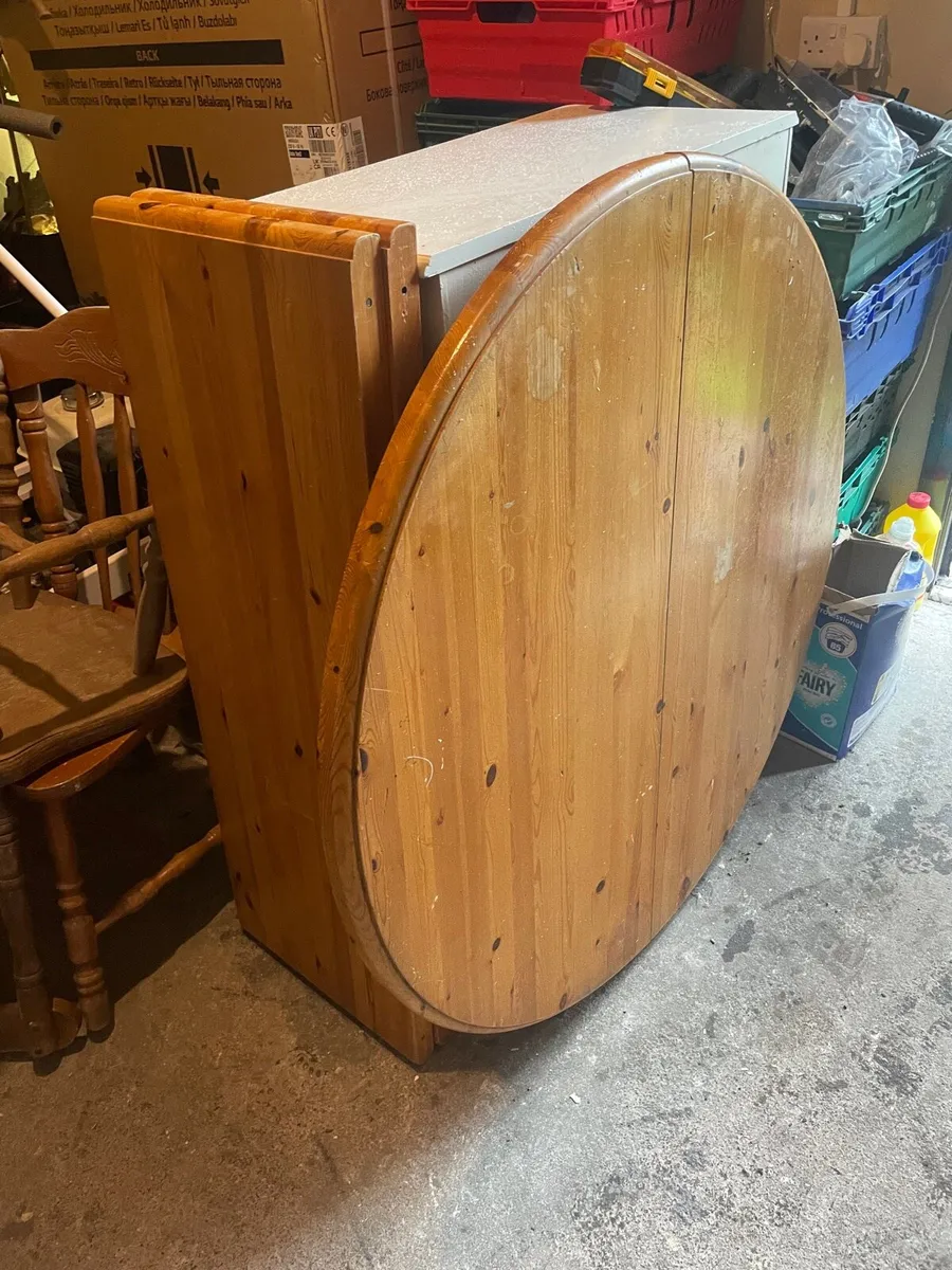 Round / oval pine extendable table - Image 1