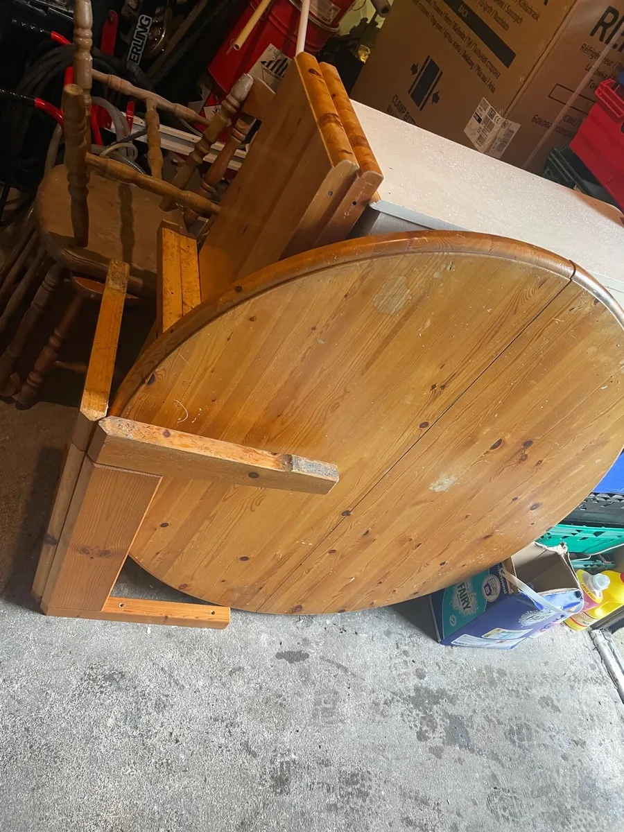 Round / oval pine extendable table - Image 2
