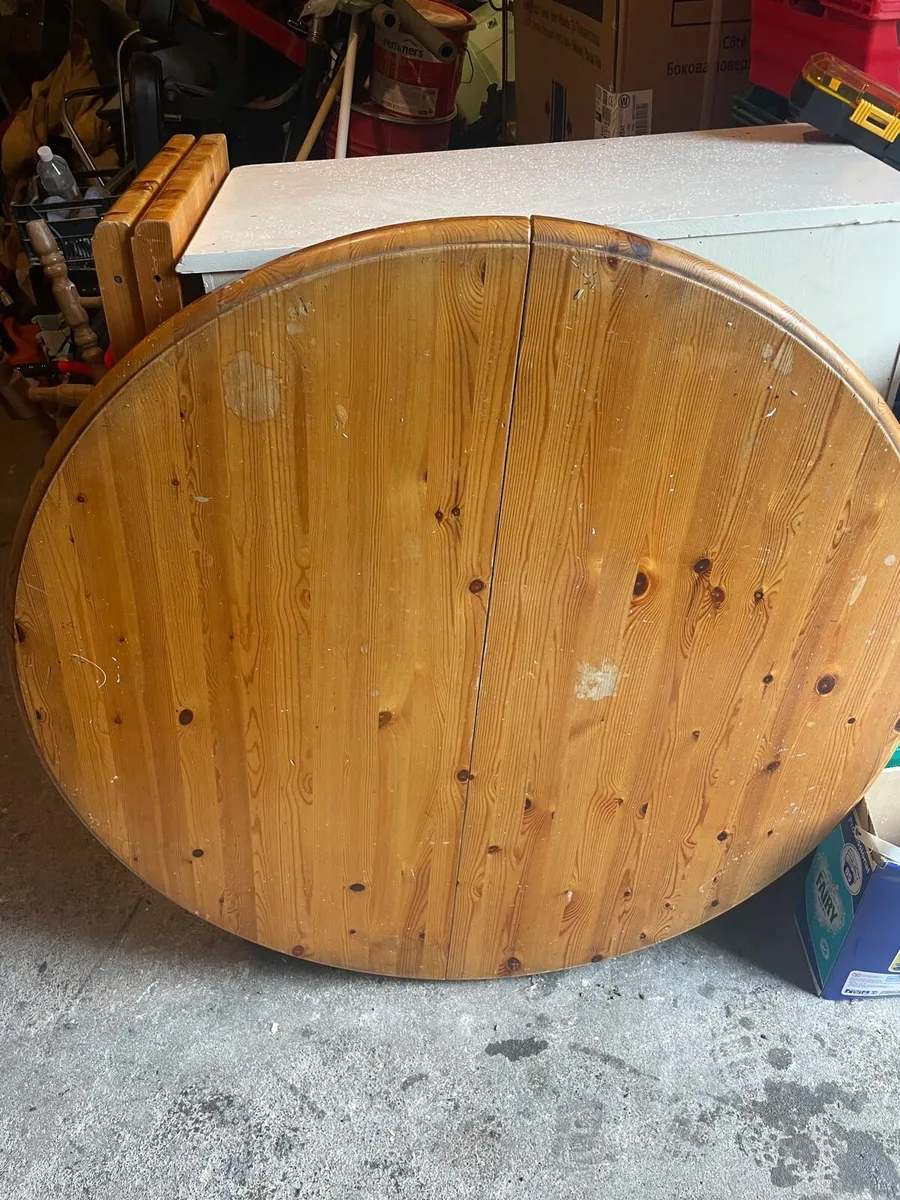 Round / oval pine extendable table - Image 3