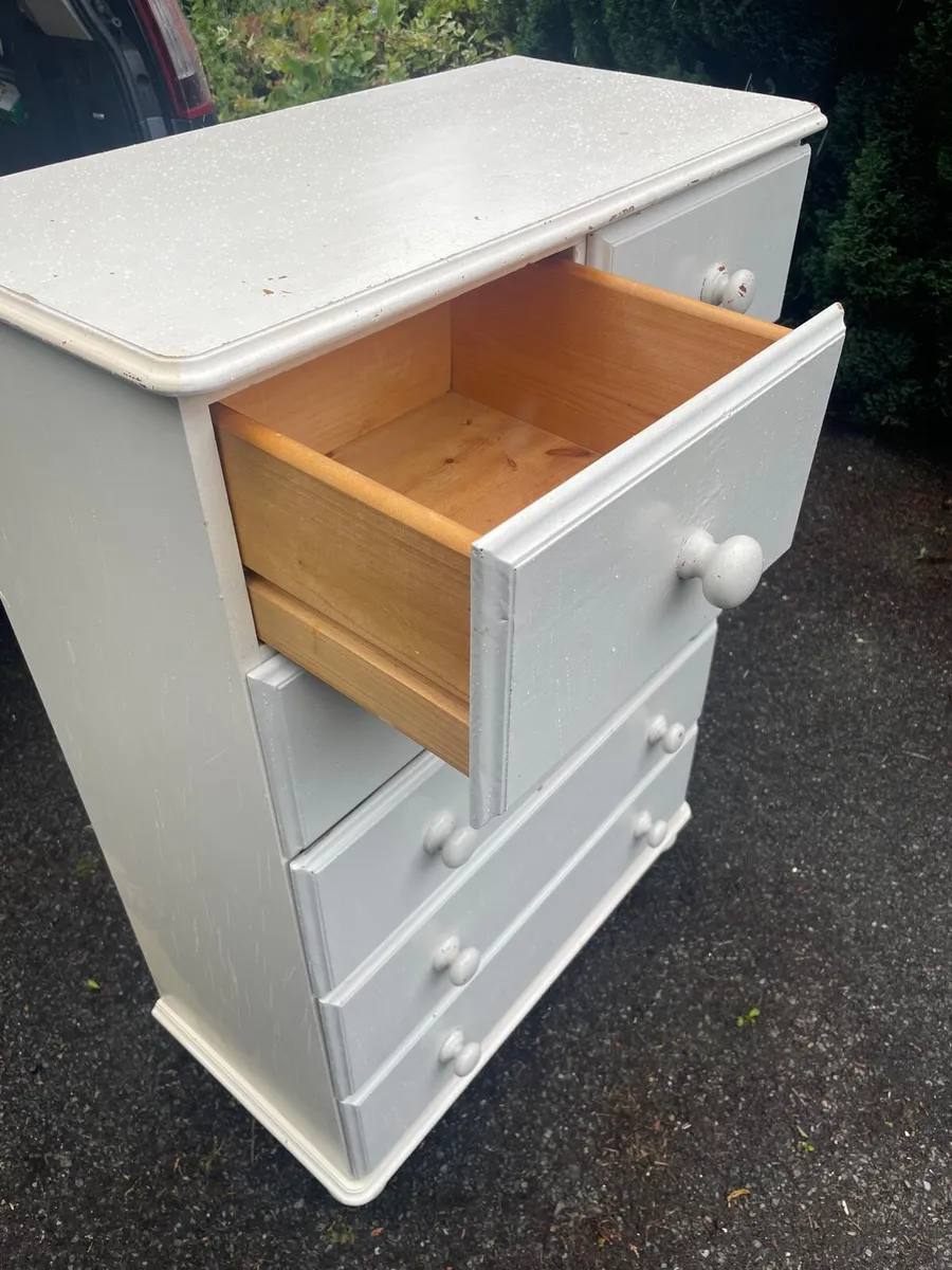Heavy pine / white chest of drawer - Image 2