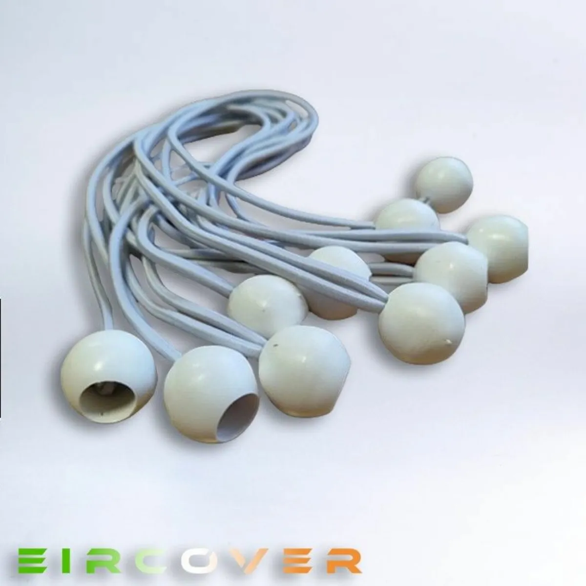 Large white bungee ball ties, 30cm ( 10 pk ) - Image 1