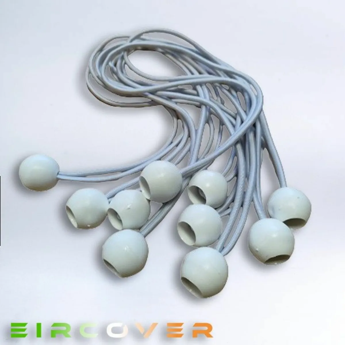 Large white bungee ball ties, 30cm ( 10 pk ) - Image 2