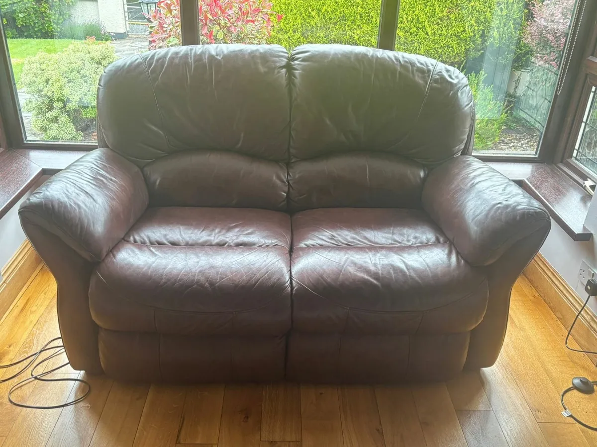 2-Seater Leather Couch for Sale - Image 1