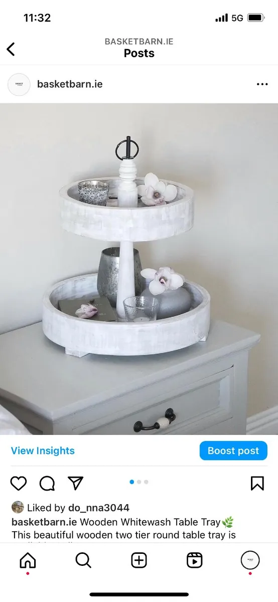 Wooden two tier tray table - Image 3