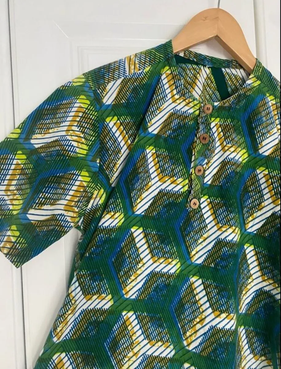 Vintage African Print Shirt Handmade - Image 3
